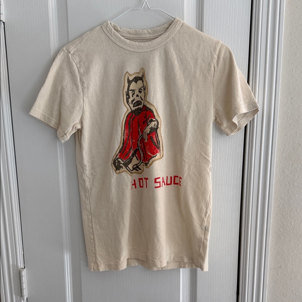 imogene + willie Cream Tee with Red Graphic